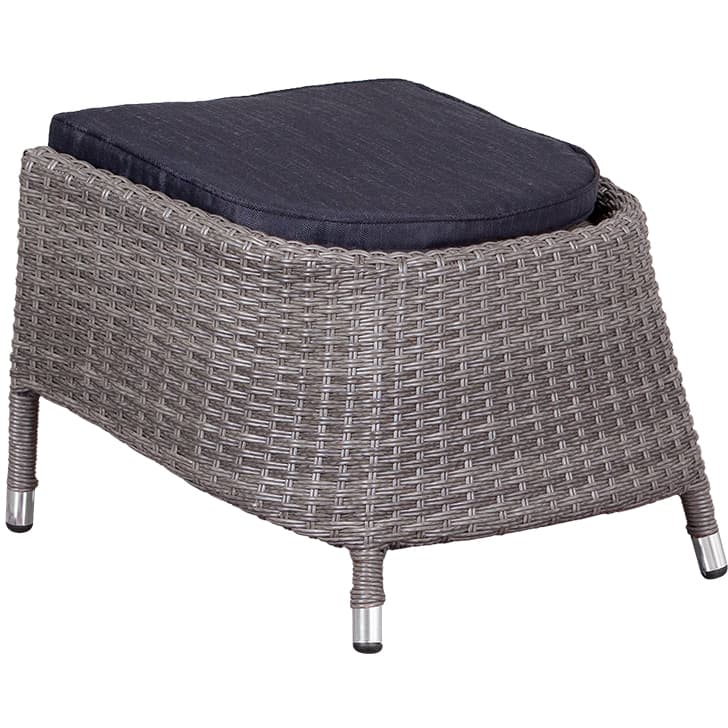 Juan Dining Fußhocker smokey grey inklusive Kissen