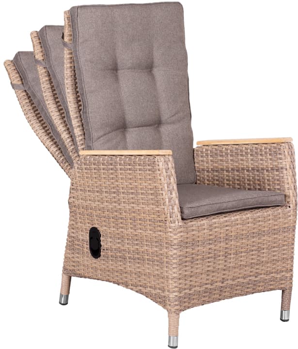 Miraflor Dining Relaxsessel mit Teakarmlehne spotted brown