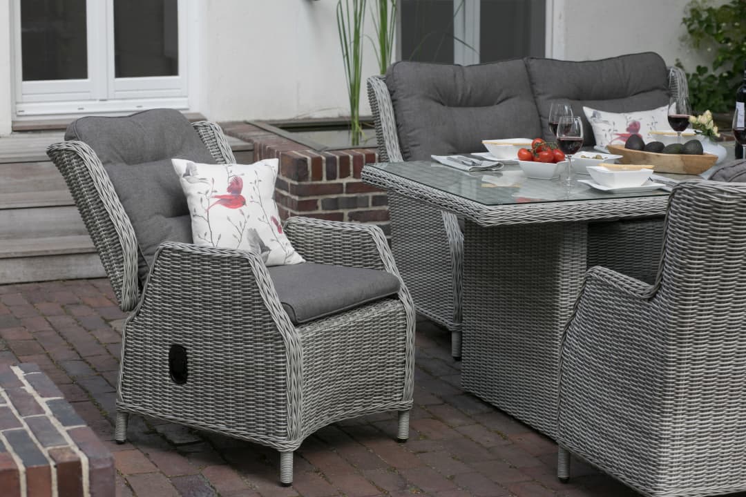 Salou Gruppe mit Tisch 165 x 90 cm old white