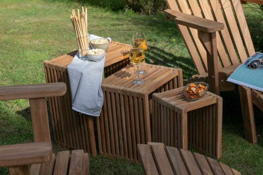 Woodie Beistelltisch 3er Set eckig