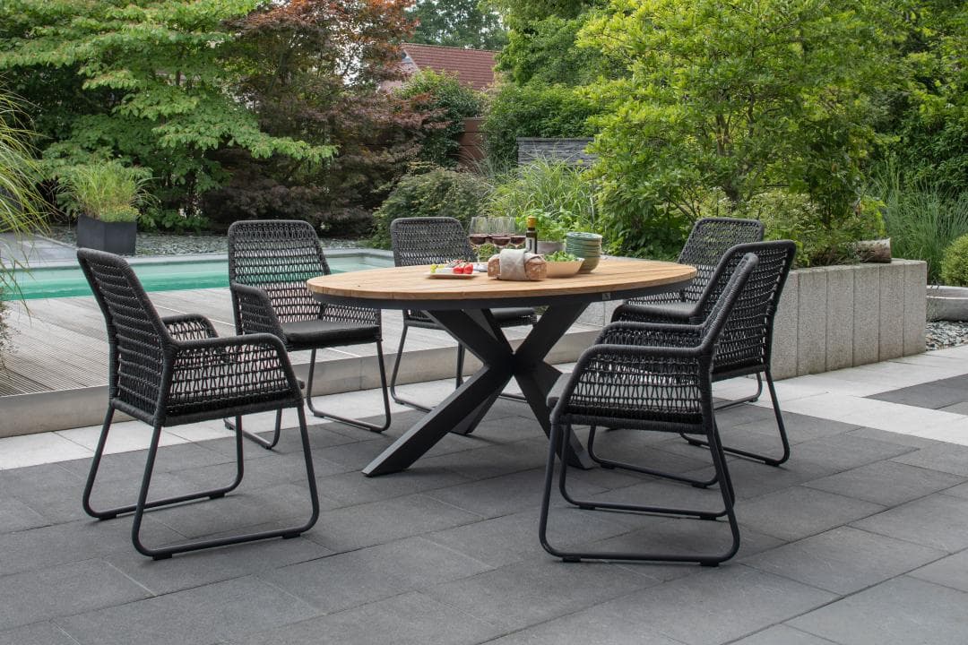 Bellona Tisch 190 x 115 cm mit Adora Diningsesseln