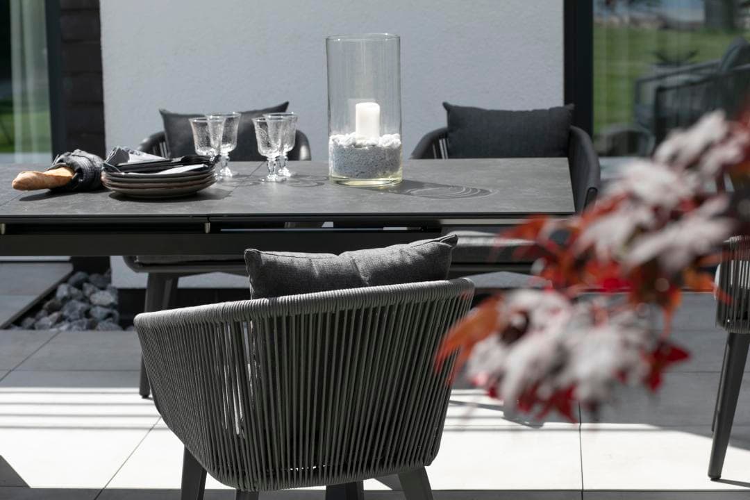 Brescia Diningsessel Rope rund dark grey im Detail