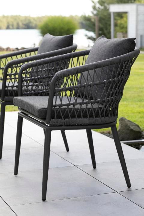 Genua Diningsessel Rope 7 mm rund dark grey
