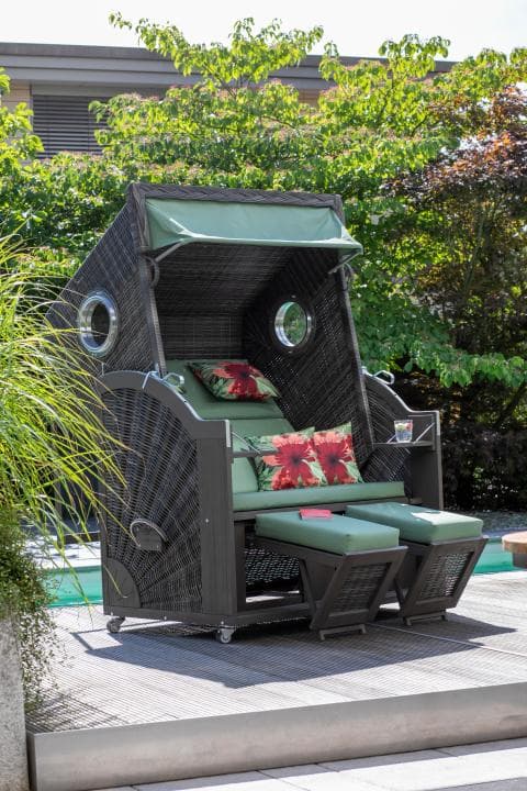 Cliff XL Strandkorb mit Bullauge