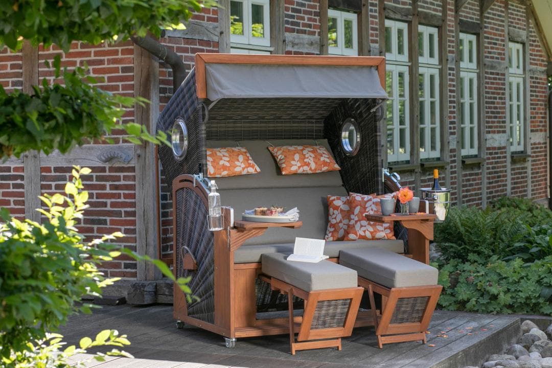 Seaside XXL Strandkorb mit Champagnerkühler