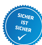 Prüfzeichen sicher ist sicher, geprüfte Premium-Qualität